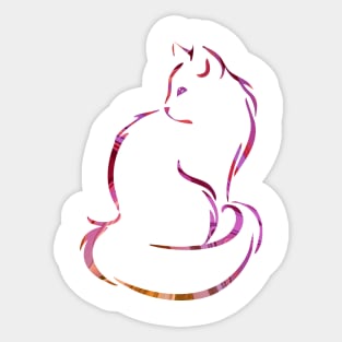 Ornate Abstract Cat Colorful Illustration Sticker